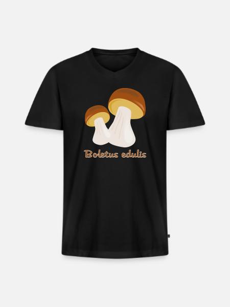 Autumn Mushrooms - Men's Premium Organic T-shirt with V-neck - black