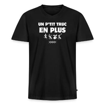 handicap, handisport, sport - T-shirt encolure en V Premium bio Homme - noir - Devant - Nico (187cm)