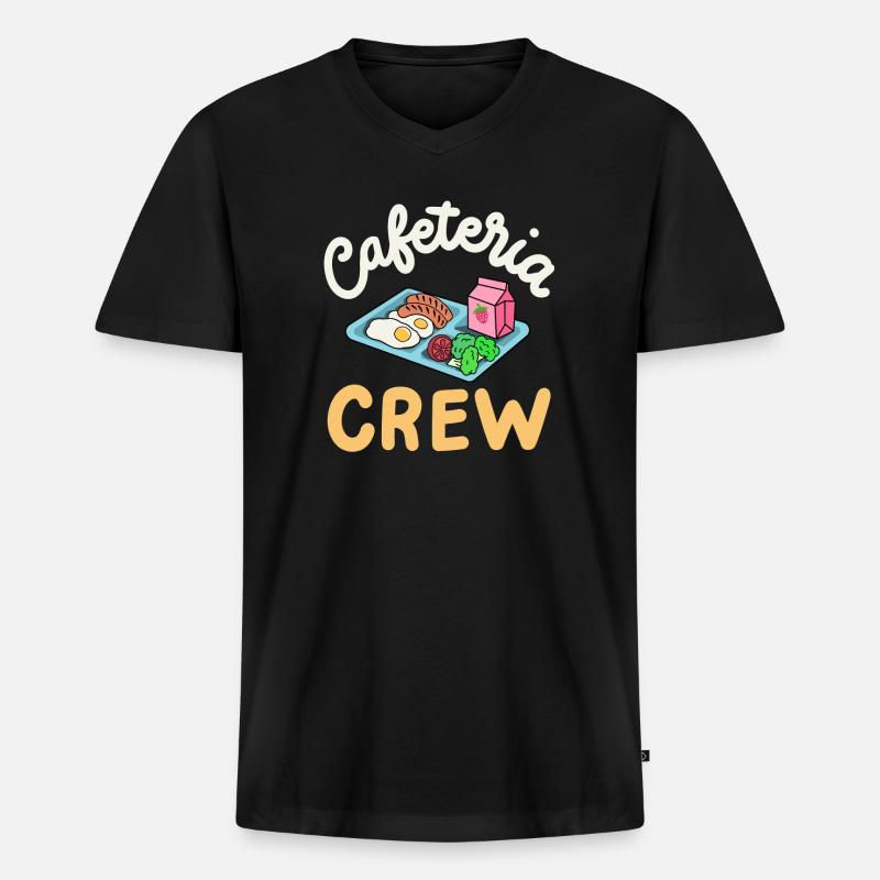 Cafeteria-Crew Schulkantine - Männer Premium Bio T-Shirt mit V-Ausschnitt - Schwarz