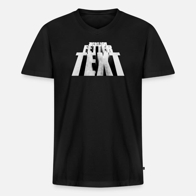 Ziemlich fetter Text - Männer Premium Bio T-Shirt mit V-Ausschnitt - Schwarz