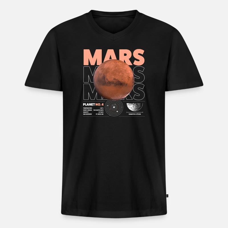 Mars details - Männer Premium Bio T-Shirt mit V-Ausschnitt - Schwarz