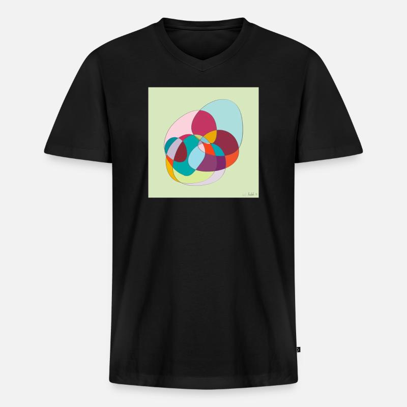 Verschlungene Farbübergänge - Männer Premium Bio T-Shirt mit V-Ausschnitt - Schwarz