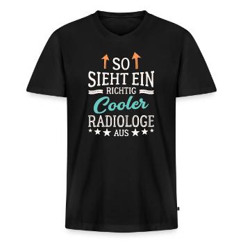 So sieht ein richtig cooler Radiologe aus Röntgen - Männer Premium Bio T-Shirt mit V-Ausschnitt - Schwarz - Vorne - Nico (187cm)