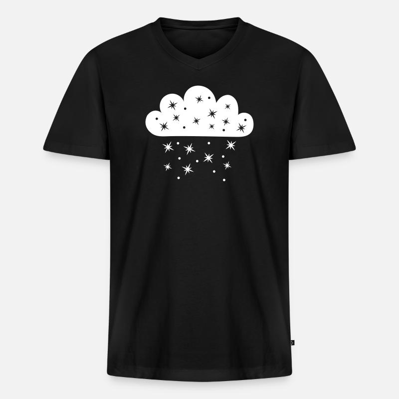 Wolke Sternenfall - Männer Premium Bio T-Shirt mit V-Ausschnitt - Schwarz