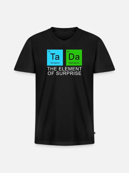 The Element Of Surprise - Men's Premium Organic T-shirt with V-neck - black