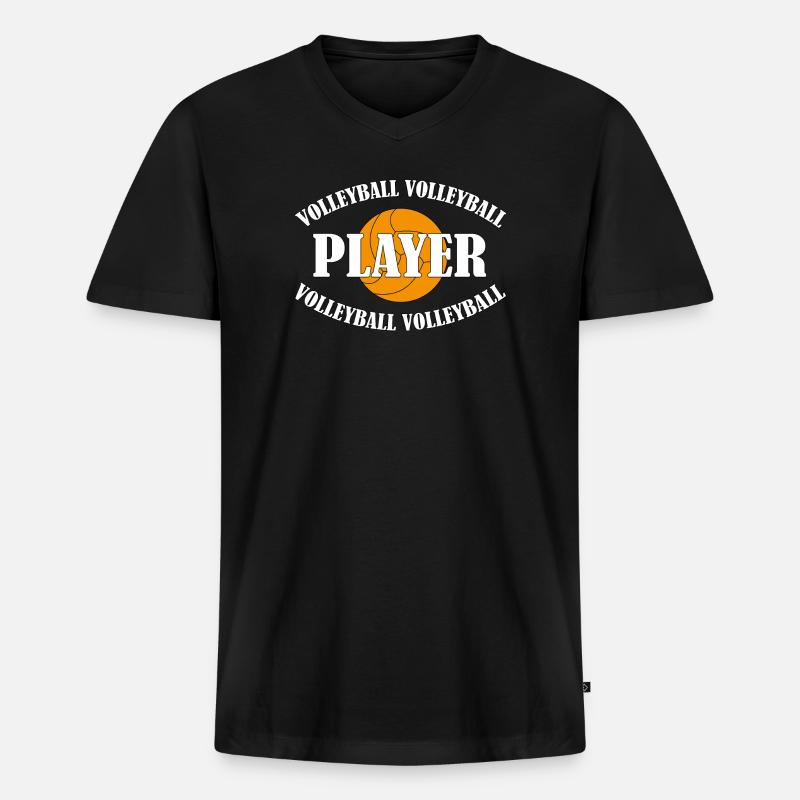 VOLLEYBALL PLAYER - Männer Premium Bio T-Shirt mit V-Ausschnitt - Schwarz