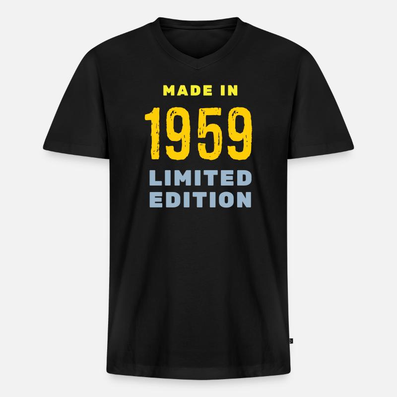 1959 - Männer Premium Bio T-Shirt mit V-Ausschnitt - Schwarz