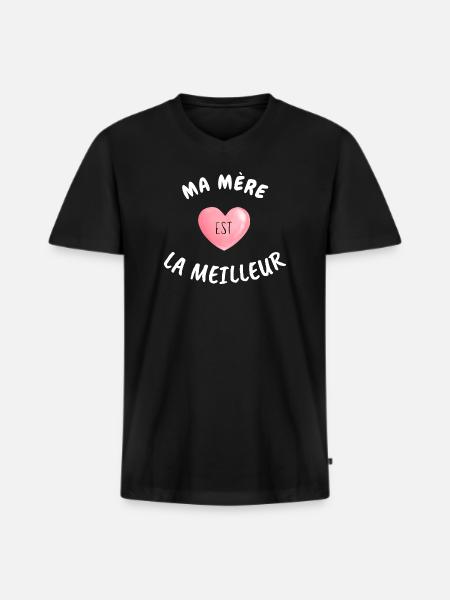 My Mother Is The Best - Men's Premium Organic T-shirt with V-neck - black