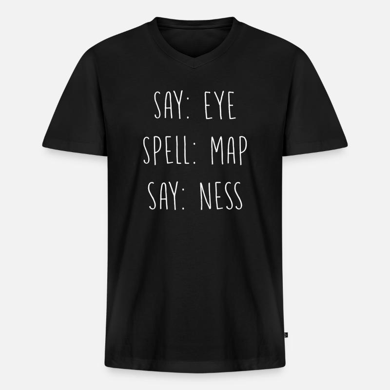 Spelling Game - Männer Premium Bio T-Shirt mit V-Ausschnitt - Schwarz