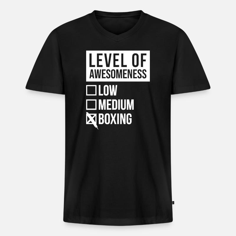 Boxen - Männer Premium Bio T-Shirt mit V-Ausschnitt - Schwarz