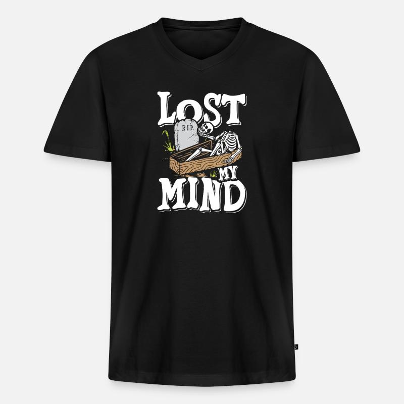 Lost my mind - Männer Premium Bio T-Shirt mit V-Ausschnitt - Schwarz
