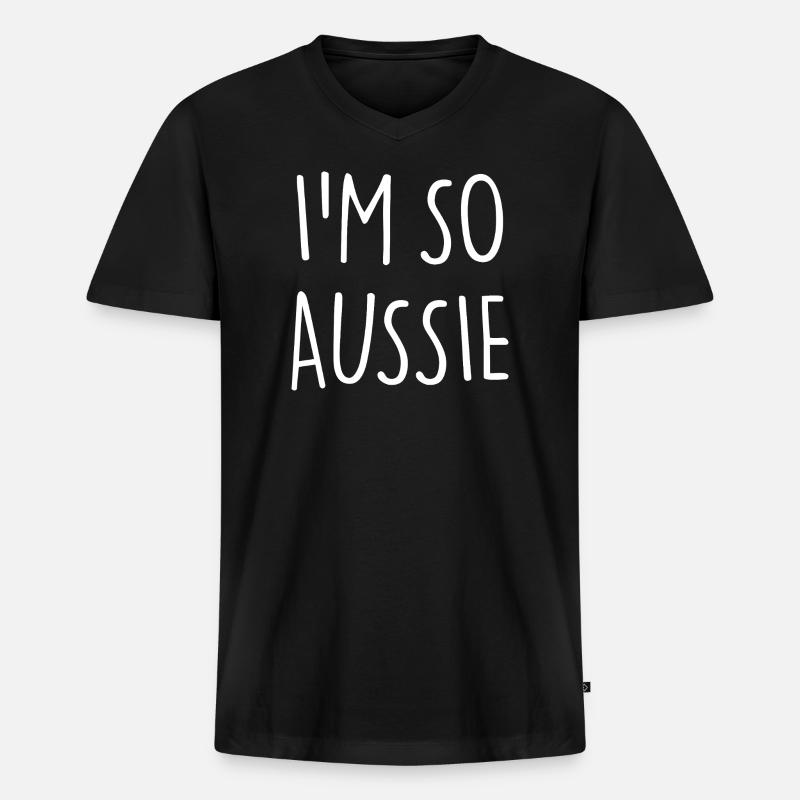 I'M SO AUSSIE Australien - Männer Premium Bio T-Shirt mit V-Ausschnitt - Schwarz