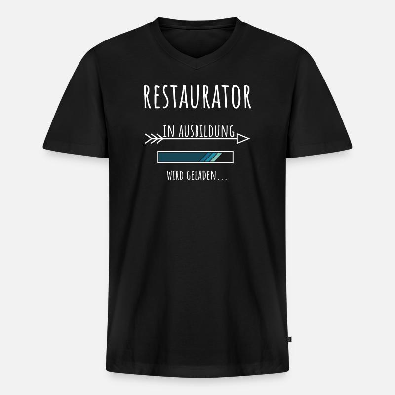 Restaurator Ausbildung Beruf Geschenk - Männer Premium Bio T-Shirt mit V-Ausschnitt - Schwarz