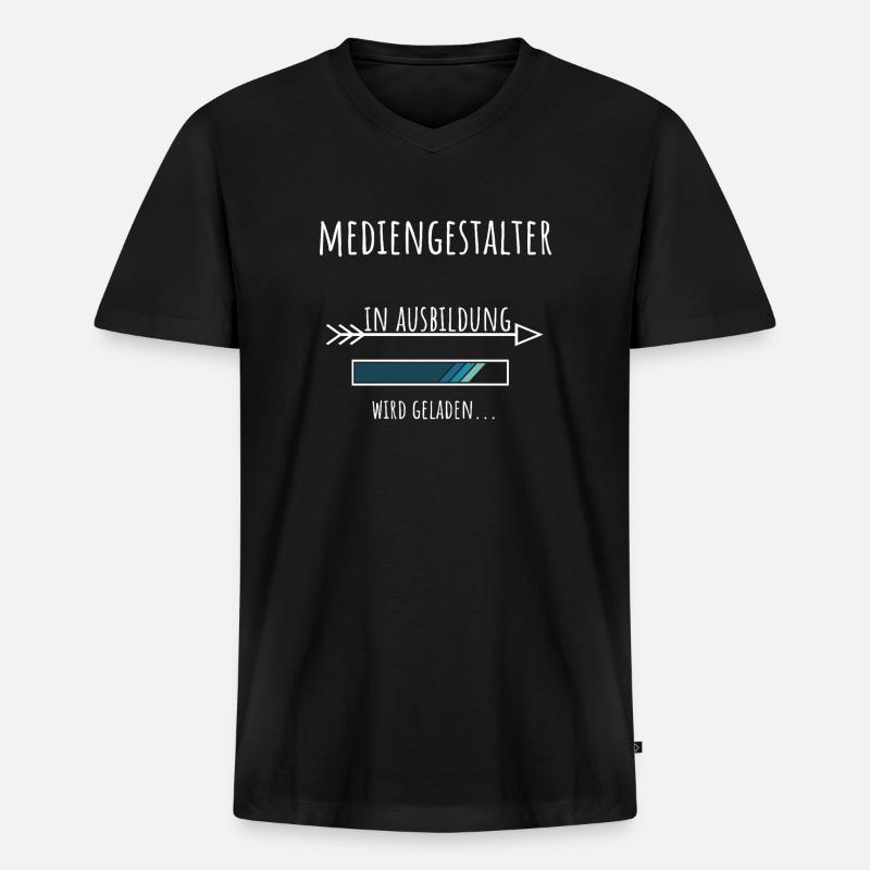 Mediengestalter Ausbildung Beruf Geschenk - Männer Premium Bio T-Shirt mit V-Ausschnitt - Schwarz