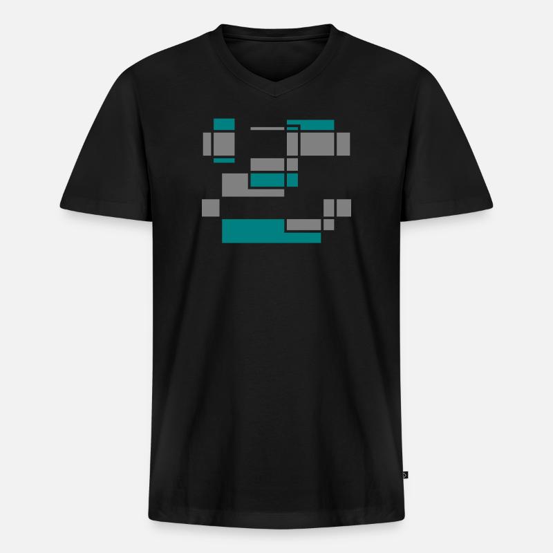 Graphic No. 2 - Männer Premium Bio T-Shirt mit V-Ausschnitt - Schwarz