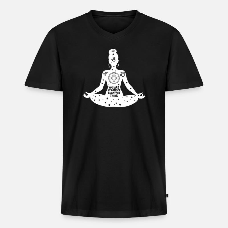 Yoga Kunst #9 - Männer Premium Bio T-Shirt mit V-Ausschnitt - Schwarz
