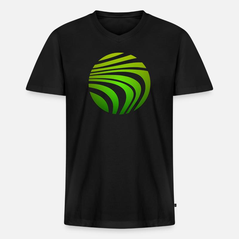 Psychedelisches Muster Grün Verlauf - Männer Premium Bio T-Shirt mit V-Ausschnitt - Schwarz