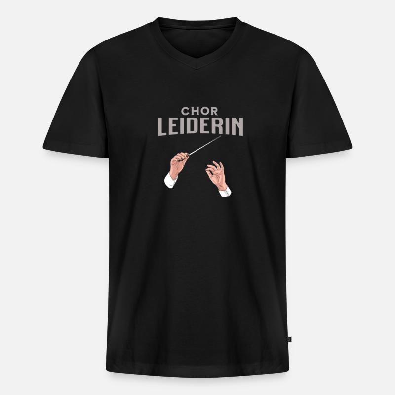 Chor Leiderin Chorleiterin Dirigentin - Männer Premium Bio T-Shirt mit V-Ausschnitt - Schwarz