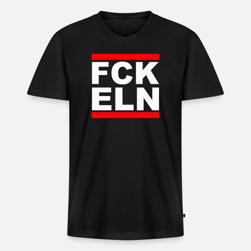 FCK ELN – Bold Statement Tee - Men's Premium Organic T-shirt with V-neck - black