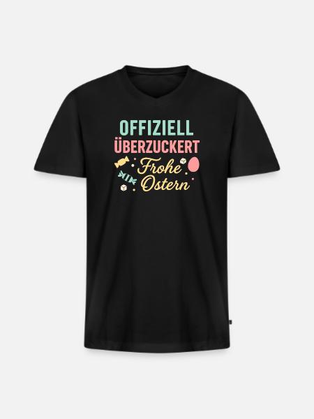 Officially sugar-coated Happy Easter - Men's Premium Organic T-shirt with V-neck - black