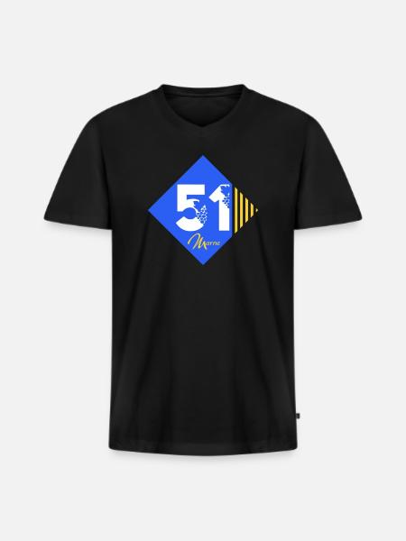 51 - Men's Premium Organic T-shirt with V-neck - black