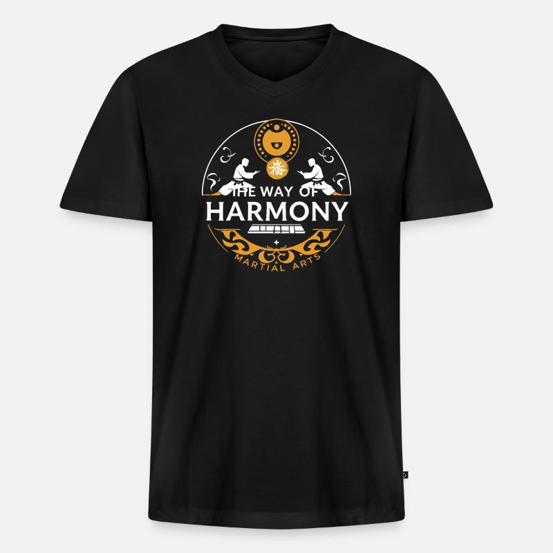 Kampfkunst - Männer Premium Bio T-Shirt mit V-Ausschnitt - Schwarz