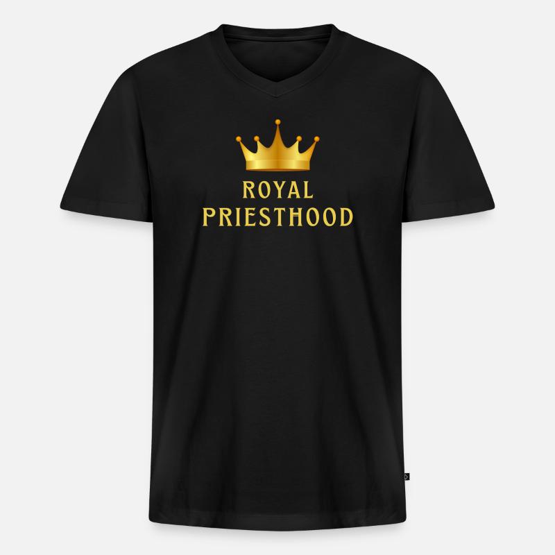 Königliche Herrschaft - Männer Premium Bio T-Shirt mit V-Ausschnitt - Schwarz