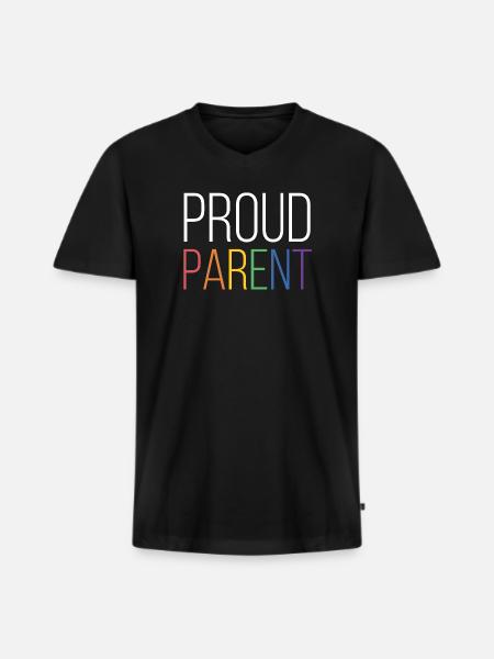 LGBTQ Pride Month - Proud Parent - Men's Premium Organic T-shirt with V-neck - black