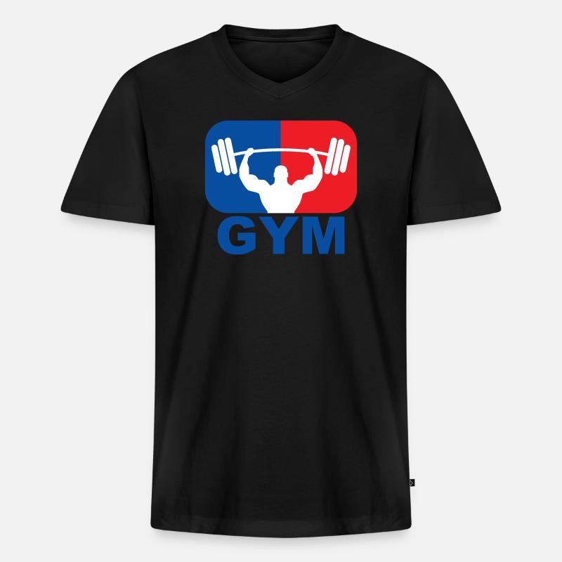 GYM Bodybuilding Gewicht - Männer Premium Bio T-Shirt mit V-Ausschnitt - Schwarz