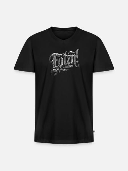 ... wos sunst - T-shirt encolure en V Premium bio Homme - noir