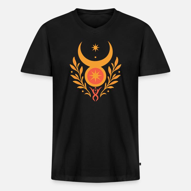 Mittsommer Sonnengott - Pagan & Wicca - Männer Premium Bio T-Shirt mit V-Ausschnitt - Schwarz