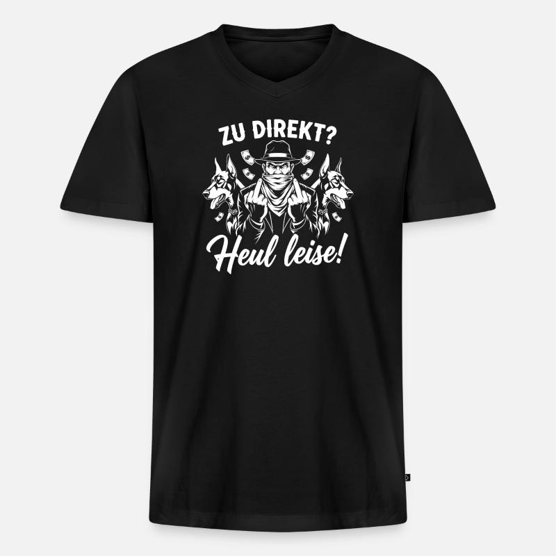 Direkte Ansage - Männer Premium Bio T-Shirt mit V-Ausschnitt - Schwarz
