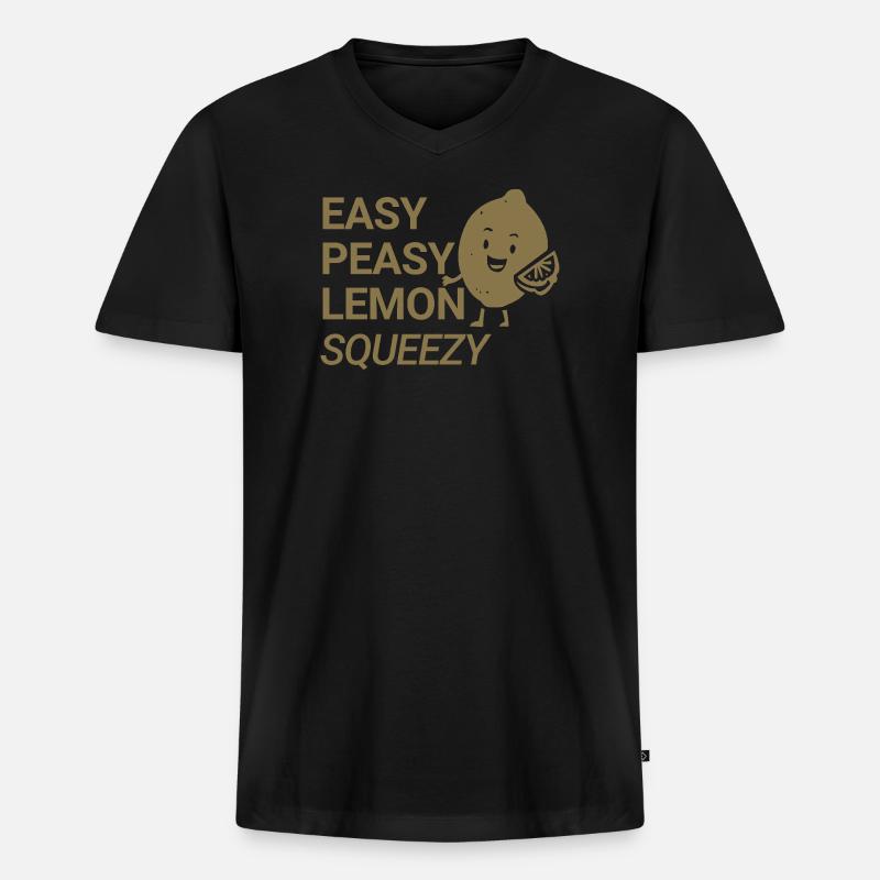 Easy Peasy Lemon Squeezy - Männer Premium Bio T-Shirt mit V-Ausschnitt - Schwarz
