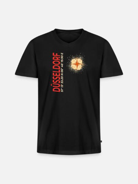 Düsseldorf - Männer Premium Bio T-Shirt mit V-Ausschnitt - Schwarz