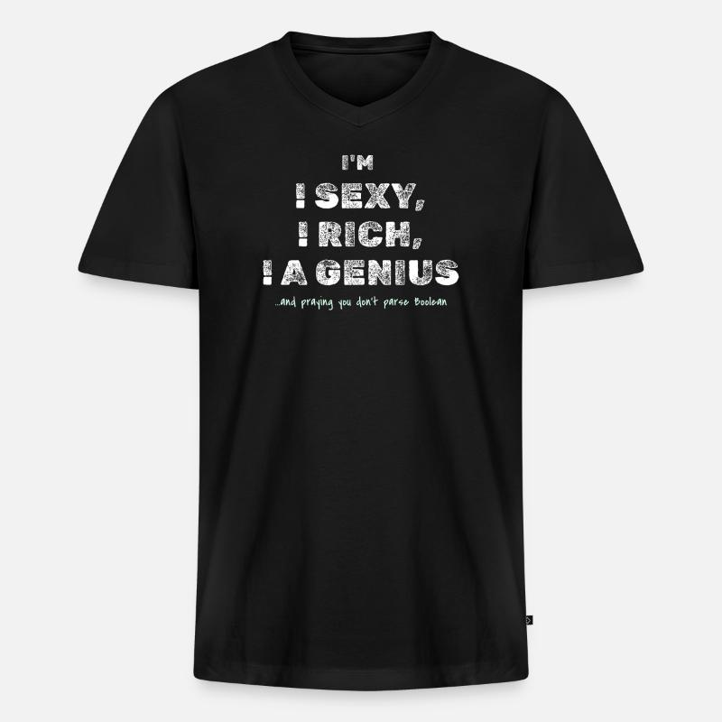 Boolescher Witz – Lustiges Dev-T-Shirt - Männer Premium Bio T-Shirt mit V-Ausschnitt - Schwarz