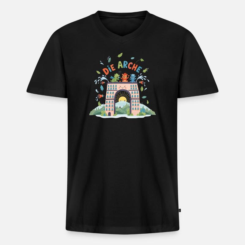 Die Arche der Freude - Männer Premium Bio T-Shirt mit V-Ausschnitt - Schwarz