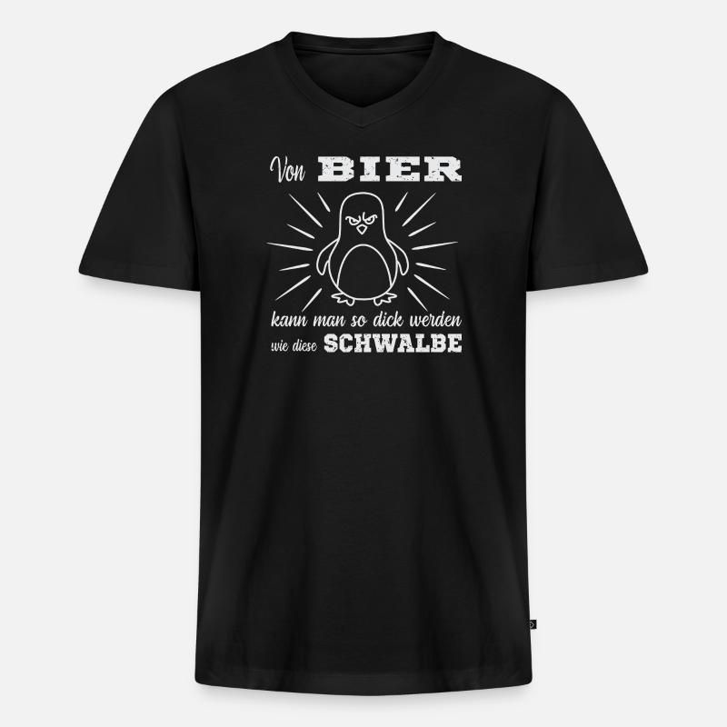 Bier Spruch - Männer Premium Bio T-Shirt mit V-Ausschnitt - Schwarz
