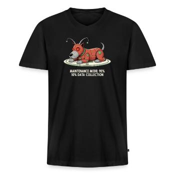 Wartungsmodus: Daten sammeln - Männer Premium Bio T-Shirt mit V-Ausschnitt - Schwarz - Vorne - Nico (187cm)