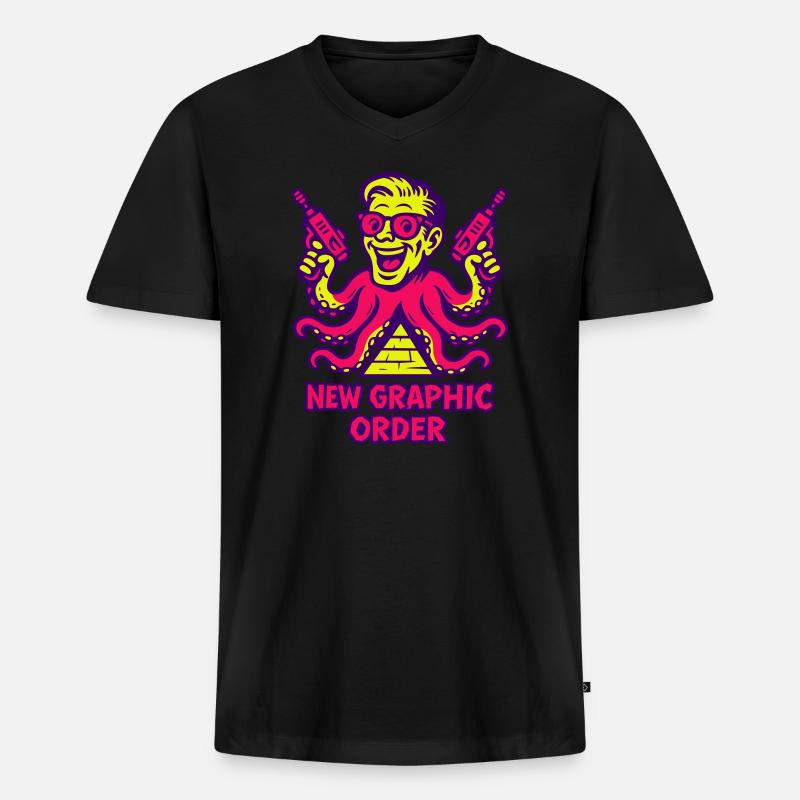 New Graphic Order Supermotiv - Männer Premium Bio T-Shirt mit V-Ausschnitt - Schwarz