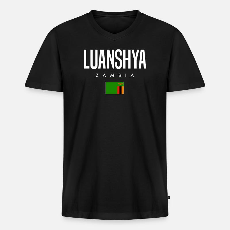 Luanshya Sambia - Männer Premium Bio T-Shirt mit V-Ausschnitt - Schwarz