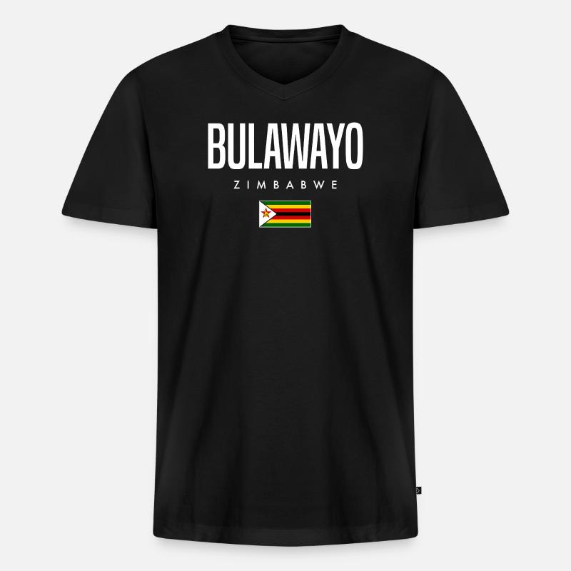 Bulawayo Simbabwe - Männer Premium Bio T-Shirt mit V-Ausschnitt - Schwarz