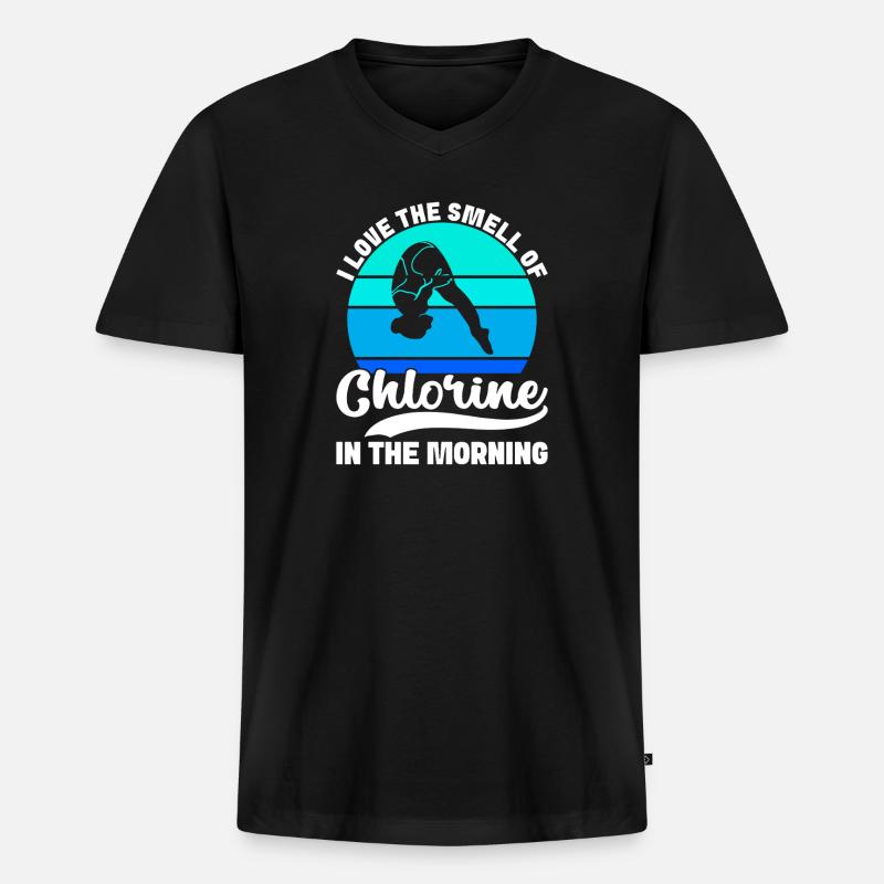 Kunstspringen Turmspringer Sprungbrett - Männer Premium Bio T-Shirt mit V-Ausschnitt - Schwarz