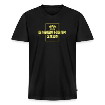 Eigenheim 2025 - Männer Premium Bio T-Shirt mit V-Ausschnitt - Schwarz - Vorne - Nico (187cm)