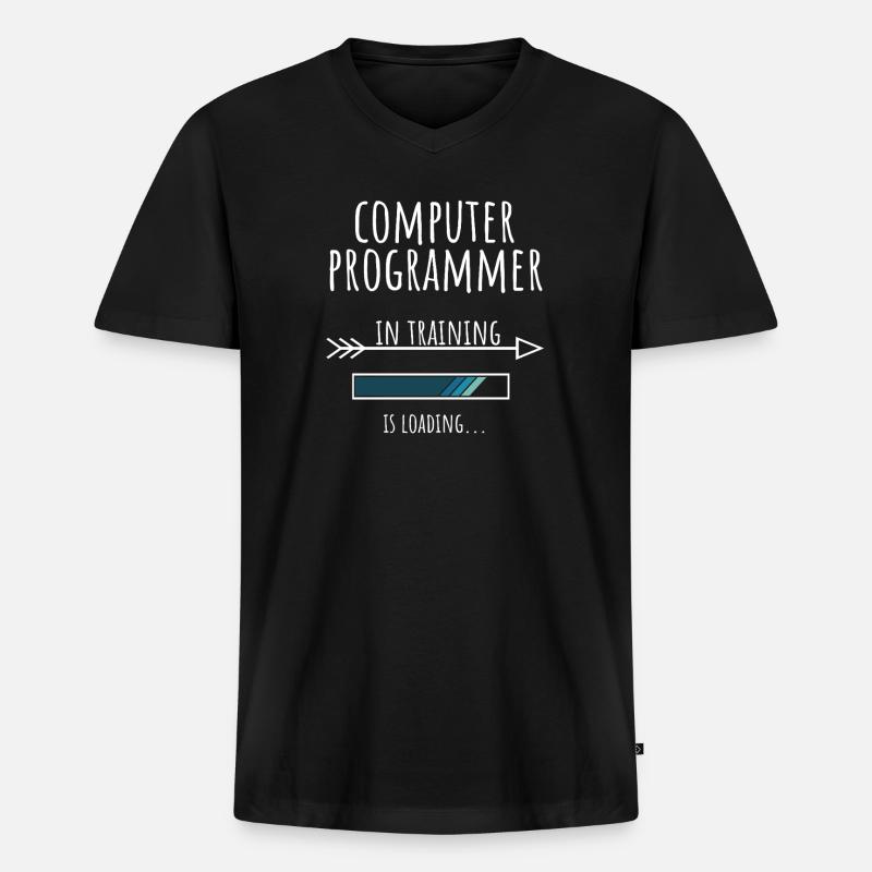 Geschenk Beruf Ausbildung Computerprogrammierer - Männer Premium Bio T-Shirt mit V-Ausschnitt - Schwarz