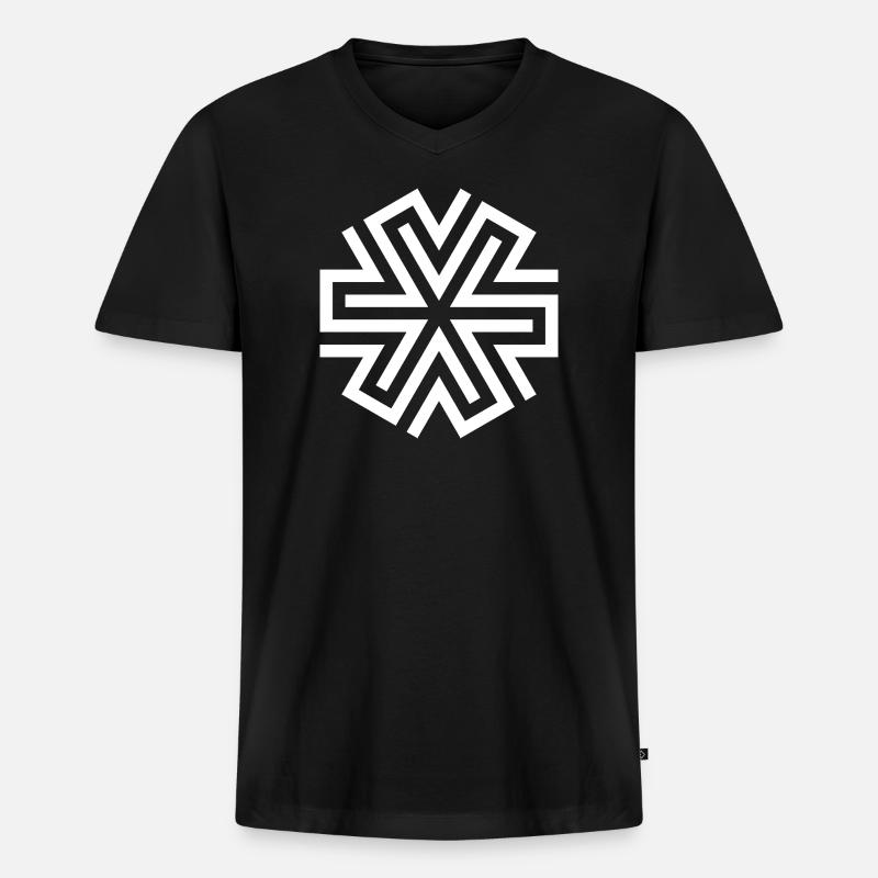 SNOWFLAKE - Männer Premium Bio T-Shirt mit V-Ausschnitt - Schwarz