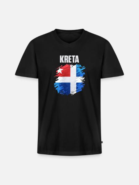 Farbige Skandinavische Flagge Kunst - Männer Premium Bio T-Shirt mit V-Ausschnitt - Schwarz