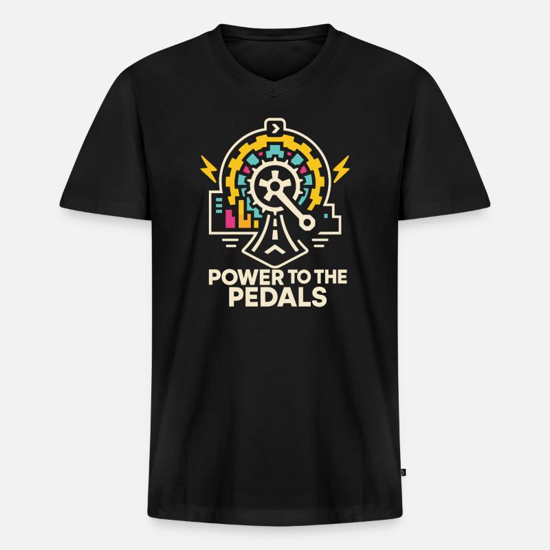 Futuristic bicycle design with lighting elements - Men's Premium Organic T-shirt with V-neck - black
