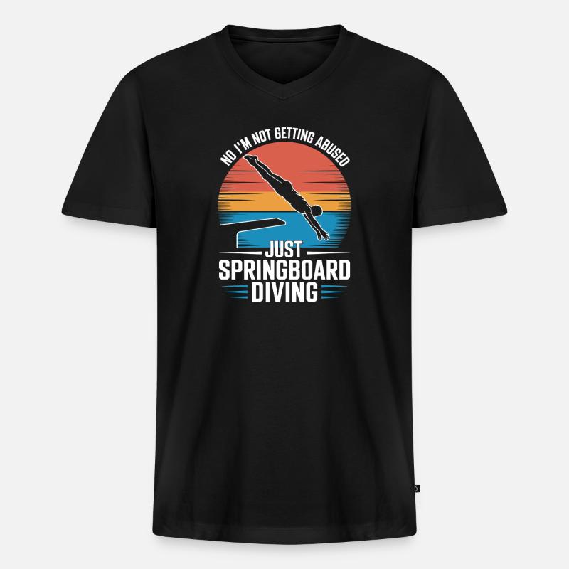 Kunstspringen Turmspringer Sprungbrett - Männer Premium Bio T-Shirt mit V-Ausschnitt - Schwarz