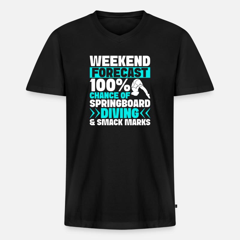 Kunstspringen Turmspringer Sprungbrett - Männer Premium Bio T-Shirt mit V-Ausschnitt - Schwarz