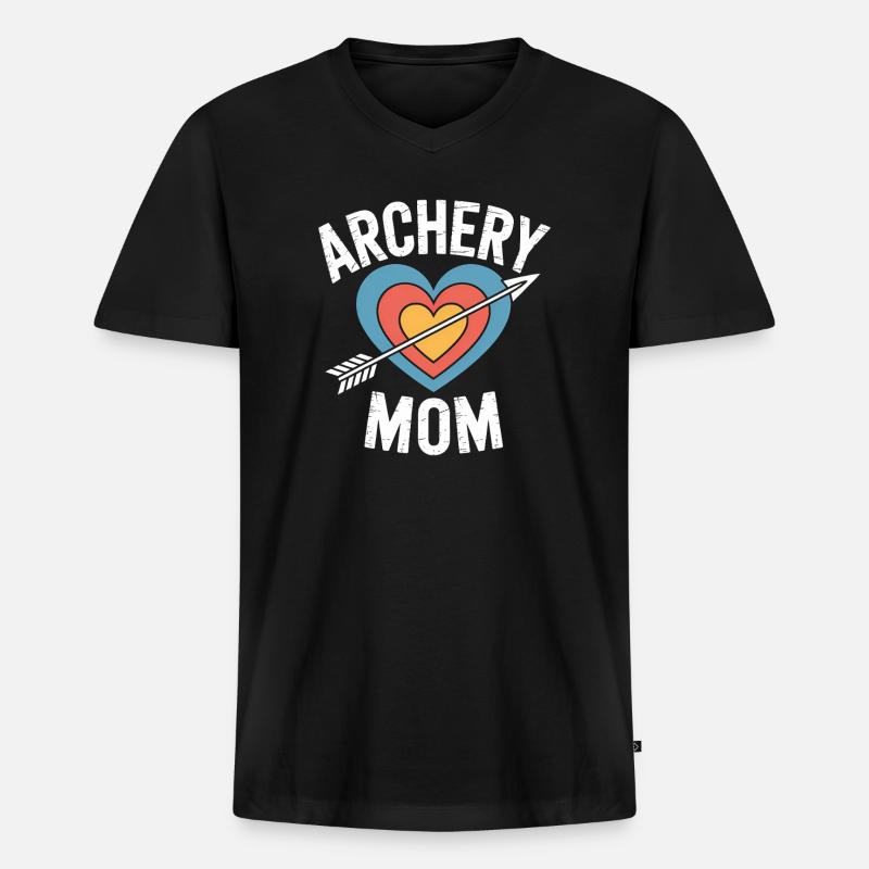 Bogenschießen Spruch Mutter Bogenschießen Geschenk - Männer Premium Bio T-Shirt mit V-Ausschnitt - Schwarz